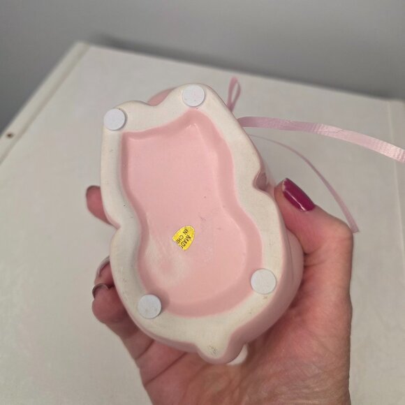 Pink Ceramic Bunny Planter Puffy Tail - Picture 6 of 6